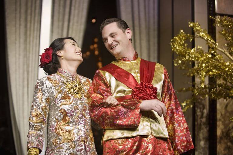 A wedding with an Asian girl in Asian style