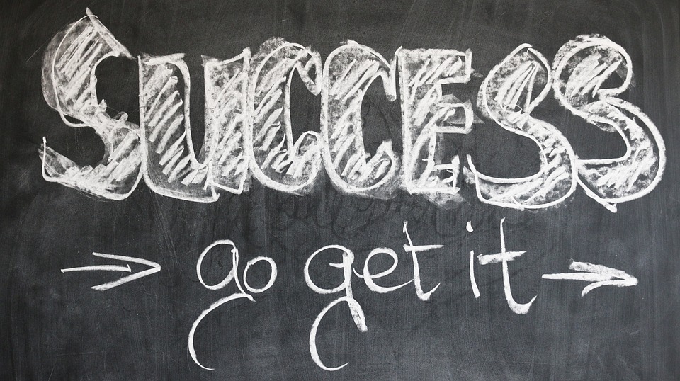 Blackboard that says Success go get it